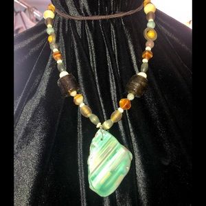 Mint Green Beaded Necklace